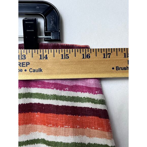 Talbot Women 12 Pink/Green Striped 100% Linen Vacation Summer Cruise Skirt - Picture 5 of 8
